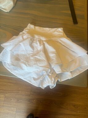 aerie White Tiered Athletic Shorts